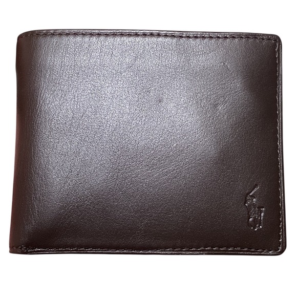 Polo Ralph Lauren Brown Leather Bi Fold Passcase Wallet Men New Open Box - Picture 5 of 16